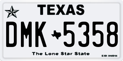 TX license plate DMK5358