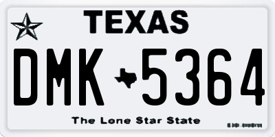 TX license plate DMK5364