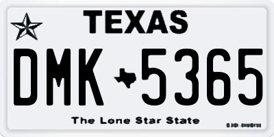 TX license plate DMK5365