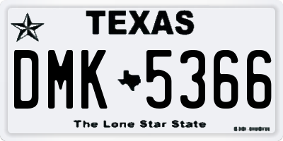 TX license plate DMK5366