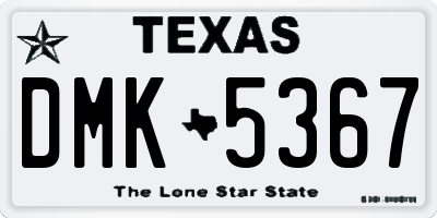 TX license plate DMK5367