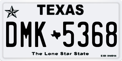 TX license plate DMK5368