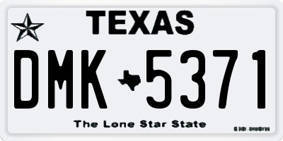 TX license plate DMK5371