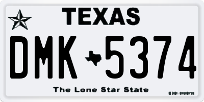TX license plate DMK5374