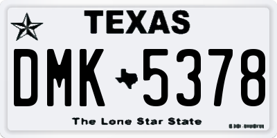 TX license plate DMK5378