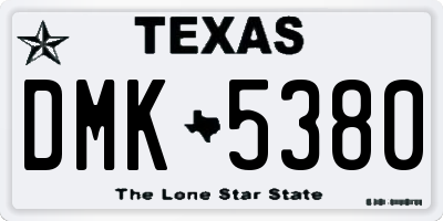 TX license plate DMK5380