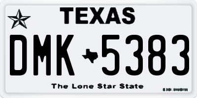 TX license plate DMK5383