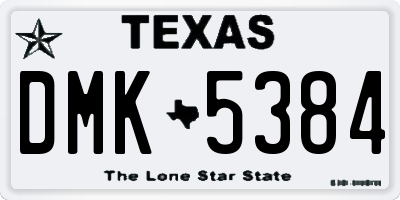 TX license plate DMK5384