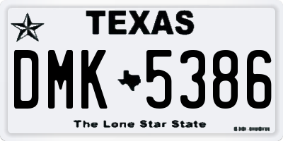 TX license plate DMK5386