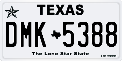 TX license plate DMK5388