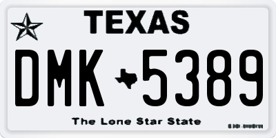 TX license plate DMK5389
