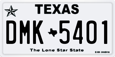 TX license plate DMK5401