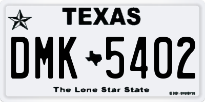 TX license plate DMK5402