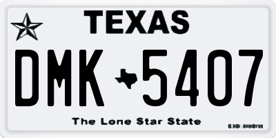 TX license plate DMK5407