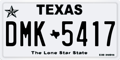 TX license plate DMK5417