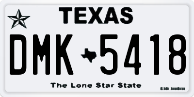 TX license plate DMK5418
