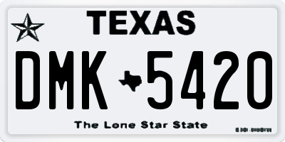 TX license plate DMK5420