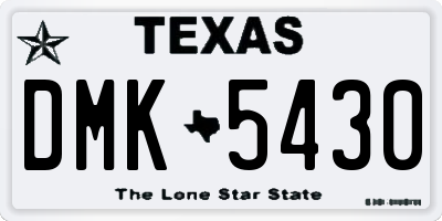 TX license plate DMK5430