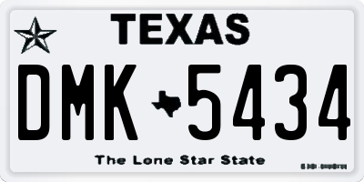 TX license plate DMK5434