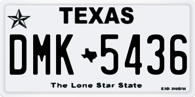TX license plate DMK5436