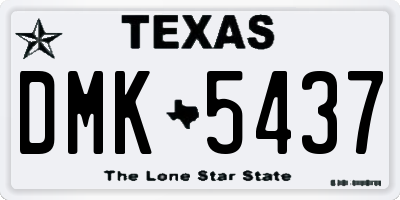 TX license plate DMK5437