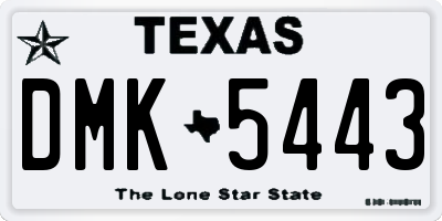 TX license plate DMK5443