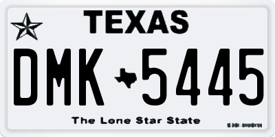 TX license plate DMK5445