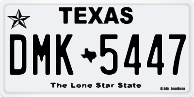 TX license plate DMK5447