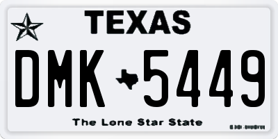 TX license plate DMK5449
