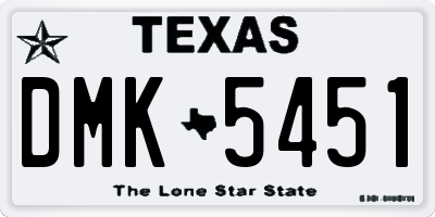 TX license plate DMK5451