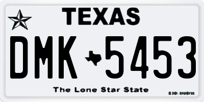TX license plate DMK5453