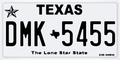 TX license plate DMK5455