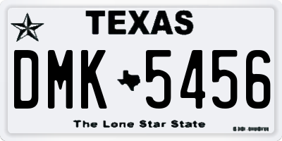 TX license plate DMK5456