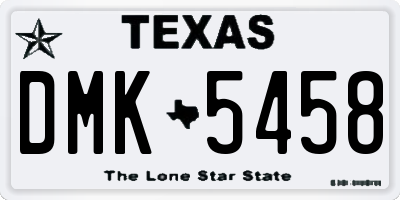 TX license plate DMK5458