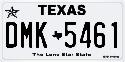 TX license plate DMK5461