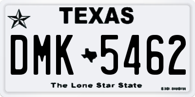 TX license plate DMK5462