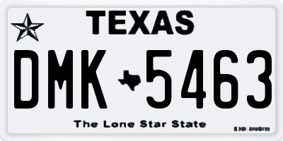 TX license plate DMK5463
