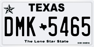 TX license plate DMK5465