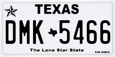 TX license plate DMK5466