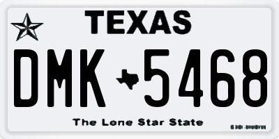 TX license plate DMK5468