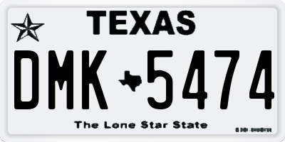 TX license plate DMK5474