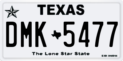 TX license plate DMK5477