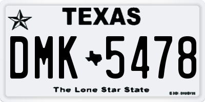 TX license plate DMK5478