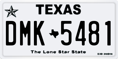 TX license plate DMK5481