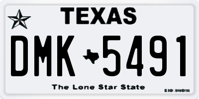 TX license plate DMK5491