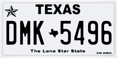 TX license plate DMK5496