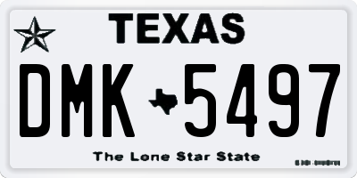 TX license plate DMK5497
