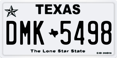 TX license plate DMK5498