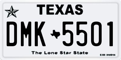 TX license plate DMK5501