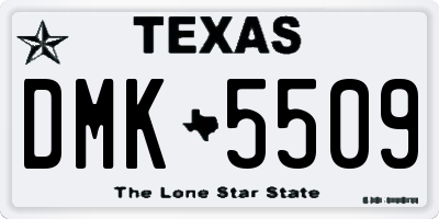 TX license plate DMK5509